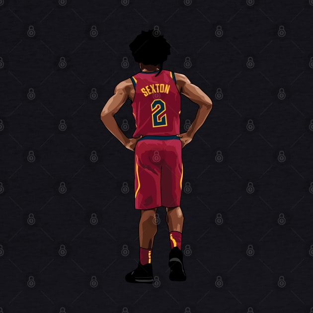 Collin Sexton Vector Back Burgundy by qiangdade